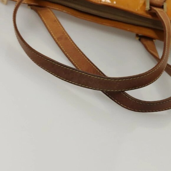 LOUIS VUITTON Monogram Vernis Houston Hand Bag Jaune M91121 LV Auth BA994 - Picture 8 of 16